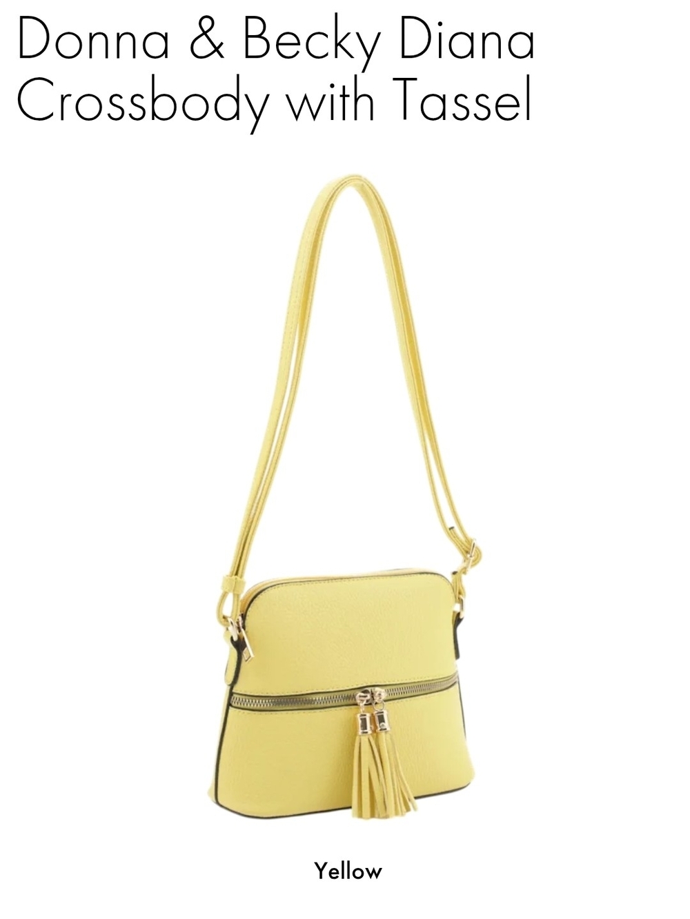 Yellow Crossbody Bag with Tassel